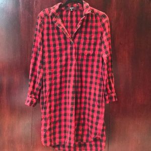 Madewell flannel shirtdress